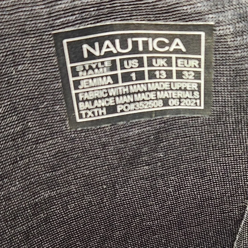 Nautica girls tall boot quilted navy &‎ brown Size 1